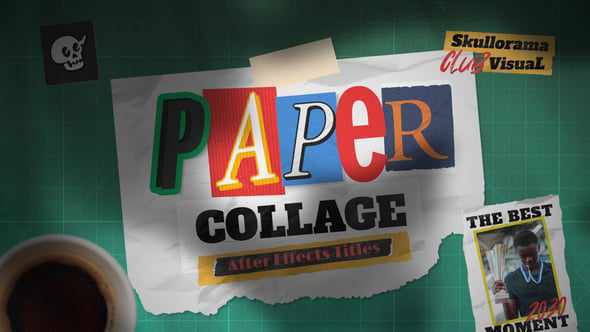 Paper Collage Titles - бумажная коллажная типографика для After Effects