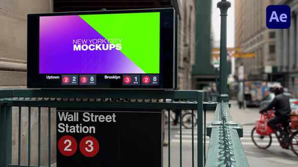 New York Subway Mockups Vol. 1 - сцены у метро для After Effects
