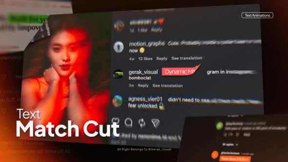 Text Match Cut - динамичные переходы текста для After Effects